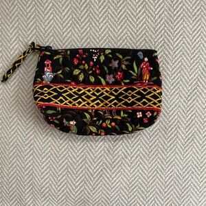 Vera Bradley Ming Black and Gold Floral Cosmetic Bag (retired pattern)